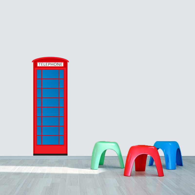 Décalcomanie murale à motif téléphone, H 48 po x l 18 po