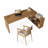 70.87" Burlywood L-Shaped Solid Wood Office Sets