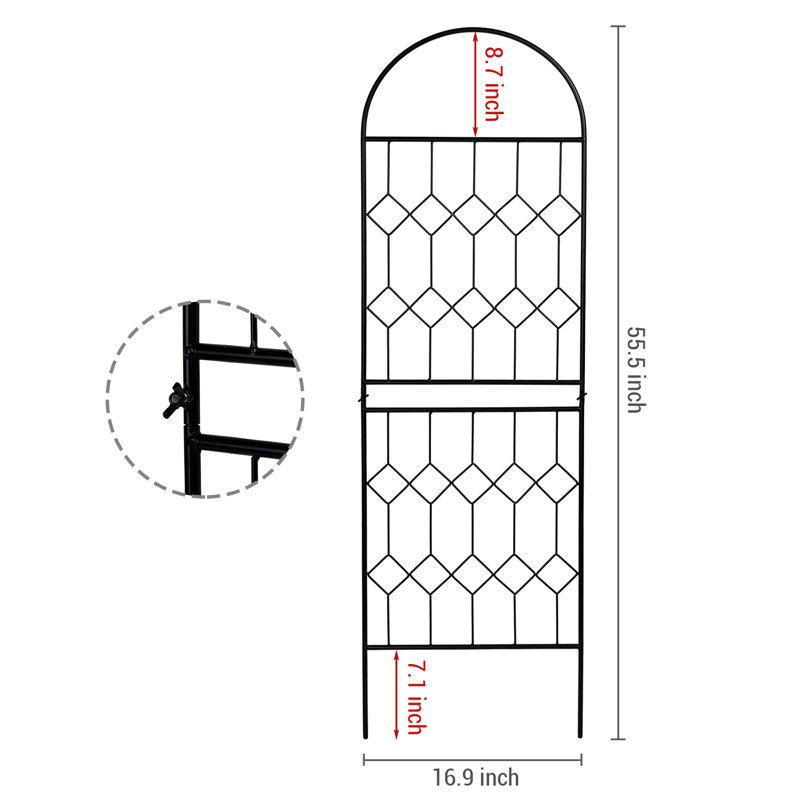 140.9Cm H x 43Cm W Metal Lattice Panel Trellis