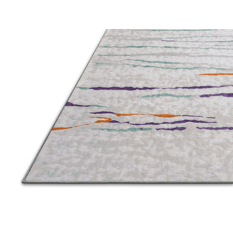 Tapis bleu soyeux et moelleux, Rond 8 pi