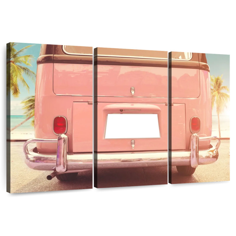 Mehar Beachside Pink Van, 28" H x 45" W