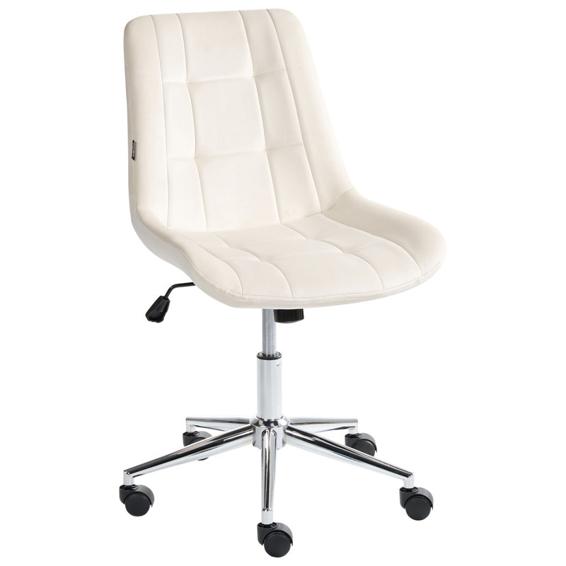 Velvet Office Chair, White