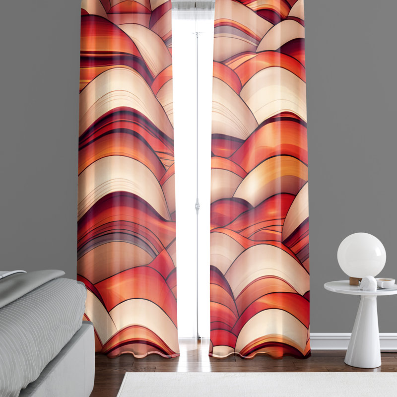 Paire de rideaux semi-transparents en polyester Akshaye, L 40 po x L 82 po