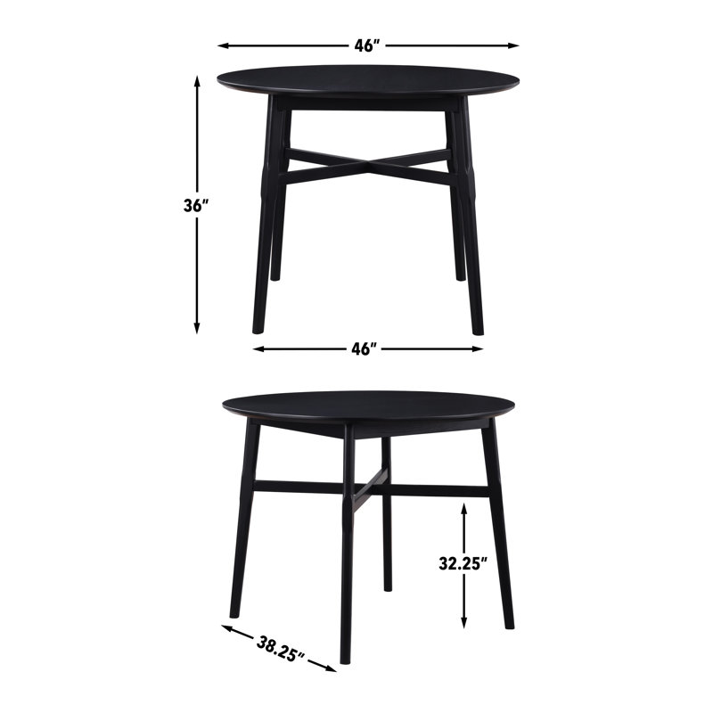 Brid Round Dining Table, Black