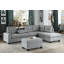 Repose-pieds rembourré en microfibre avec rangement 1pc