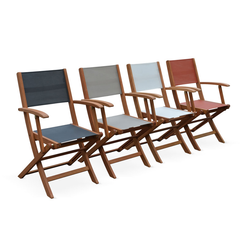 Avabelle Folding Patio Dining Armchair with Cushion, Terracota