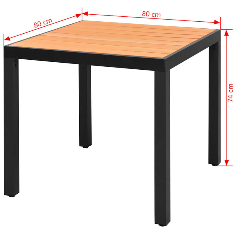 Table basse Valet, L 31,5 po x L 31,5 po x H 29,1 po, Cadre noir / plateau brun