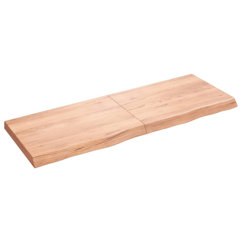 Table Top Solid Wood Oak, 50cm H x 140cm W x 6cm D, Light Brown