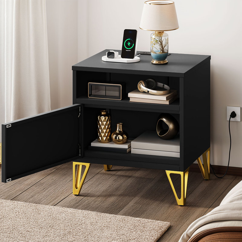 Table de bout avec rangement et charge intégrée