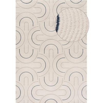 Carmel Modern Arc Cream/Navy Area Rug