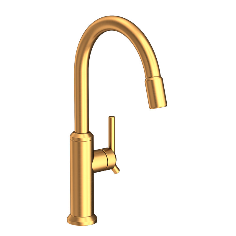 Jeter Single Handle Pull Down Kitchen Faucet, Satin Gold (PVD)