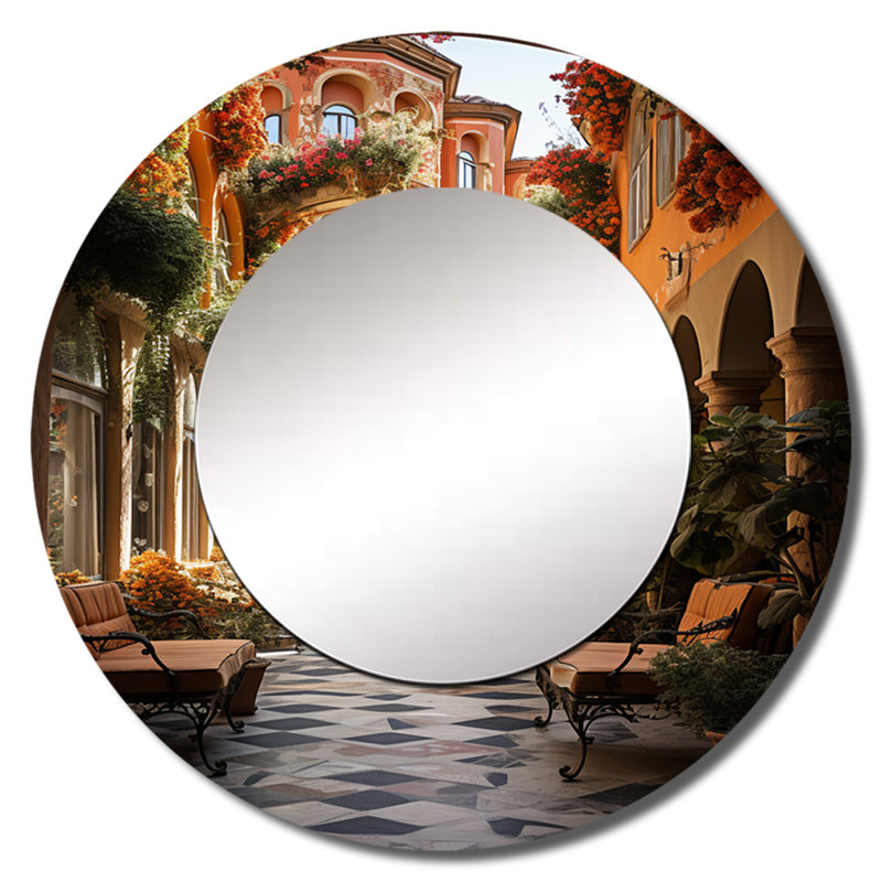 Miroir espagnol rond - décor mural Cityscapes, 36 po x 36 po