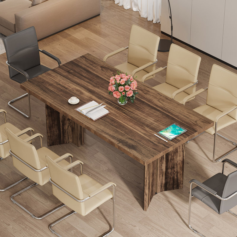 160cm Rectangle Conference Table, Rustic Brown
