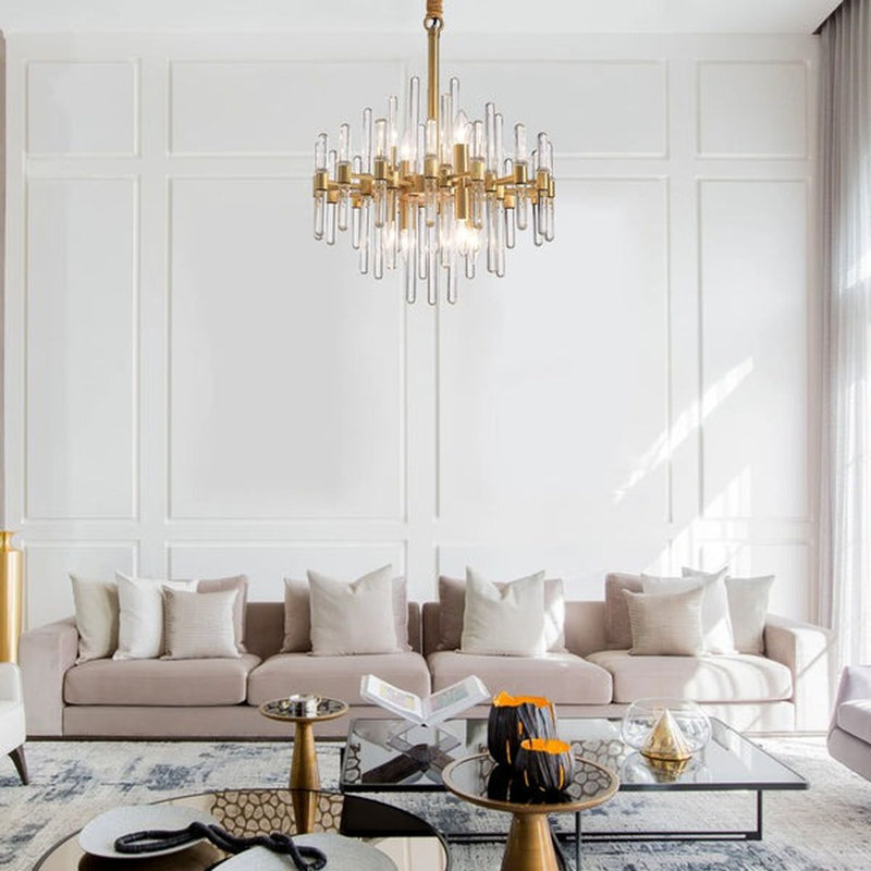Lustre sphérique spoutnik à 10 lumières Treynor, H 16 po x l 84 po x P 17 po