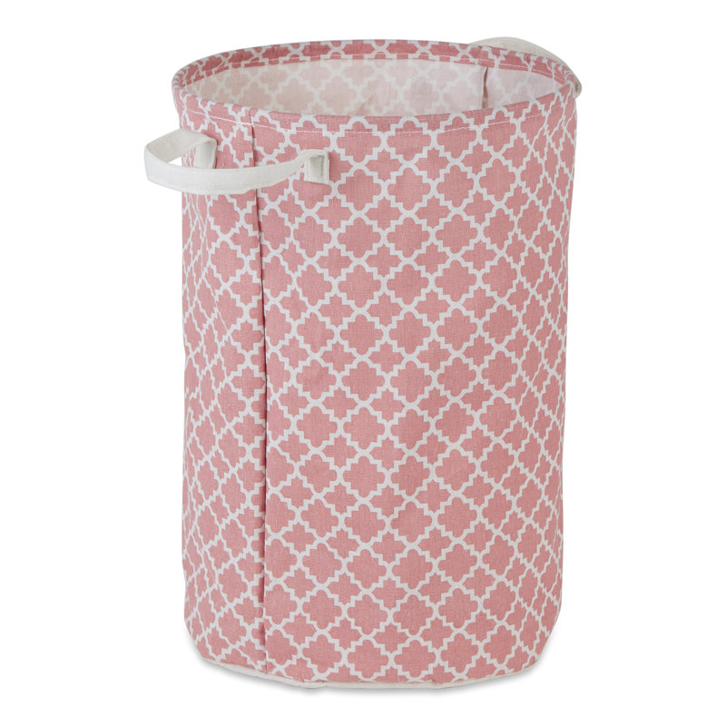 Fabric Laundry Hamper with Handles, Rose
