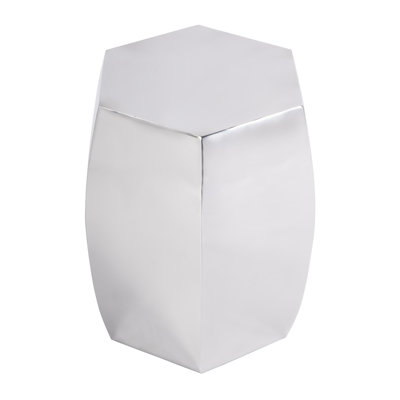 Kenji 15.75 in. W Hexagon Stainless Steel Side Table