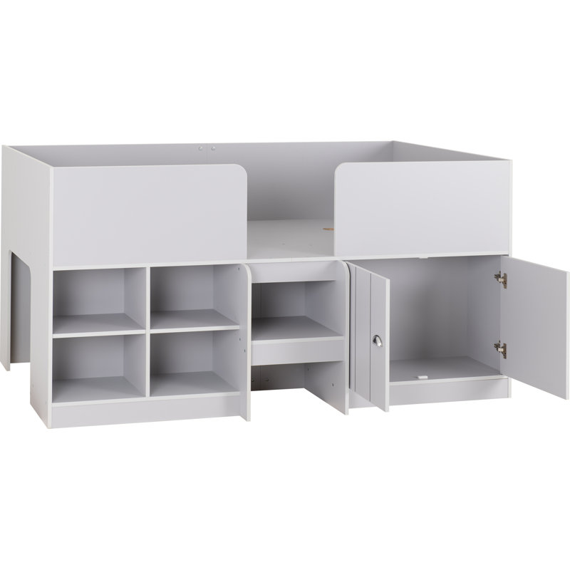 Hylton Single (3') Mate's & Captain's Daybed with Shelves, Light Grey