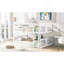 Lit double superposé au dessus d'un lit double avec échelle, blanc-1766314590