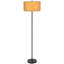 Lampe sur pied 61 po Avira, abat-jour en papier kraft rigide moucheté, métal noir-125317827