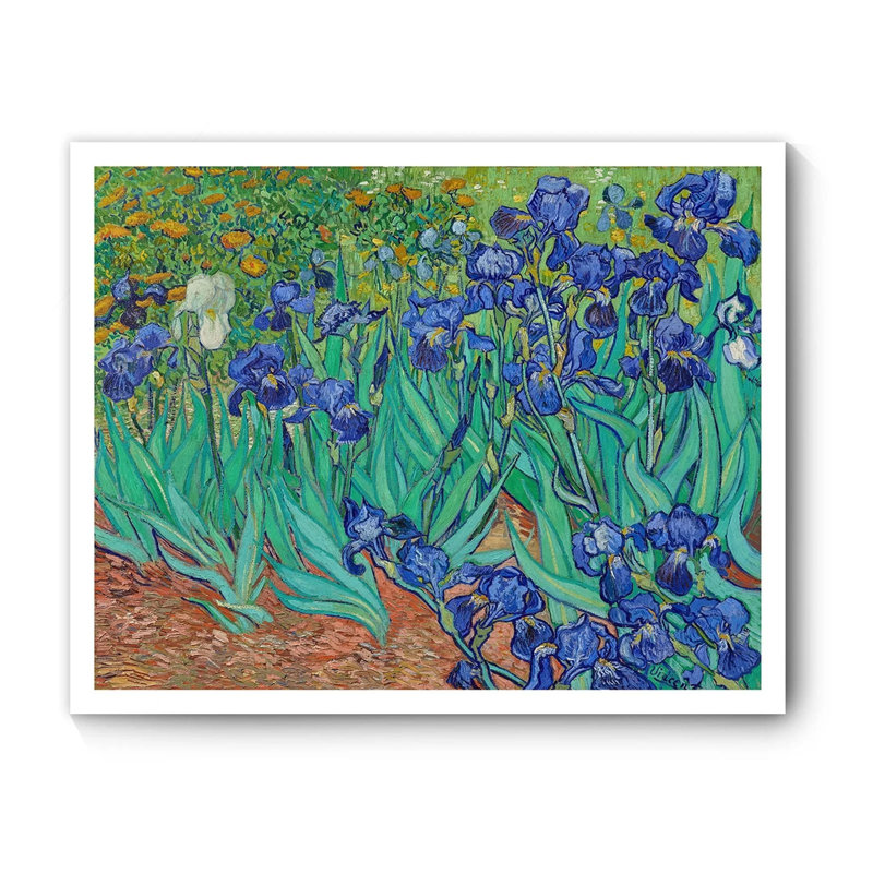 Van Gogh's Irises, art mural, peinture florale pour étude et salon, H 16 po x l 24 po, Sans cadre