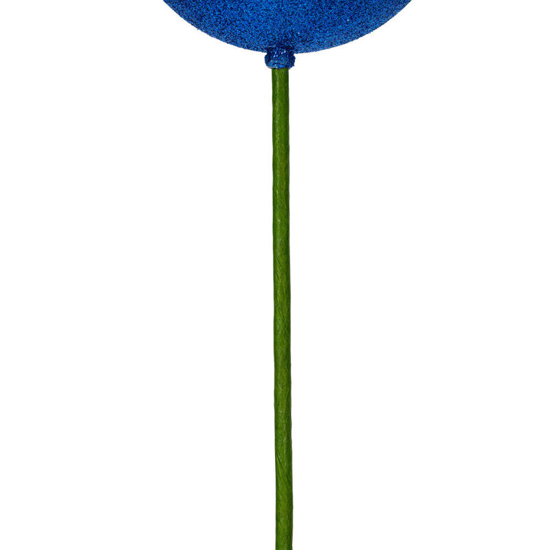 Vickerman 4" x 18" Glitter Ball Ornament Stick 6/Bag. 4 inch ornament on an 18 inch stick., Blue