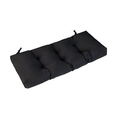 Coussin de banc pour mobilier de jardin, coussin de banc extérieur capitonné imperméable, coussins pour banc de patio, chaises d'intérieur/extérieur, coussins pour balançoire, 122 x 41 x 10 cm, noir
