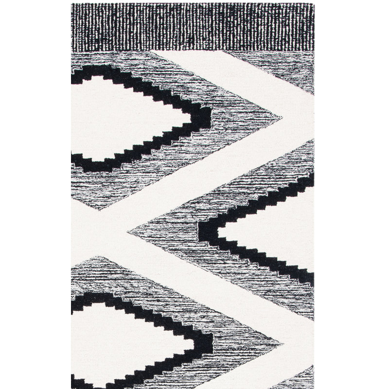 Abbie-Mai Hand Tufted Wool Southwestern Rug, Rectangle 4' x 6'