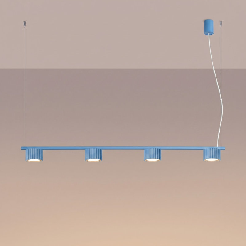 Chandelier AURA 4 white Gx53, Light Blue
