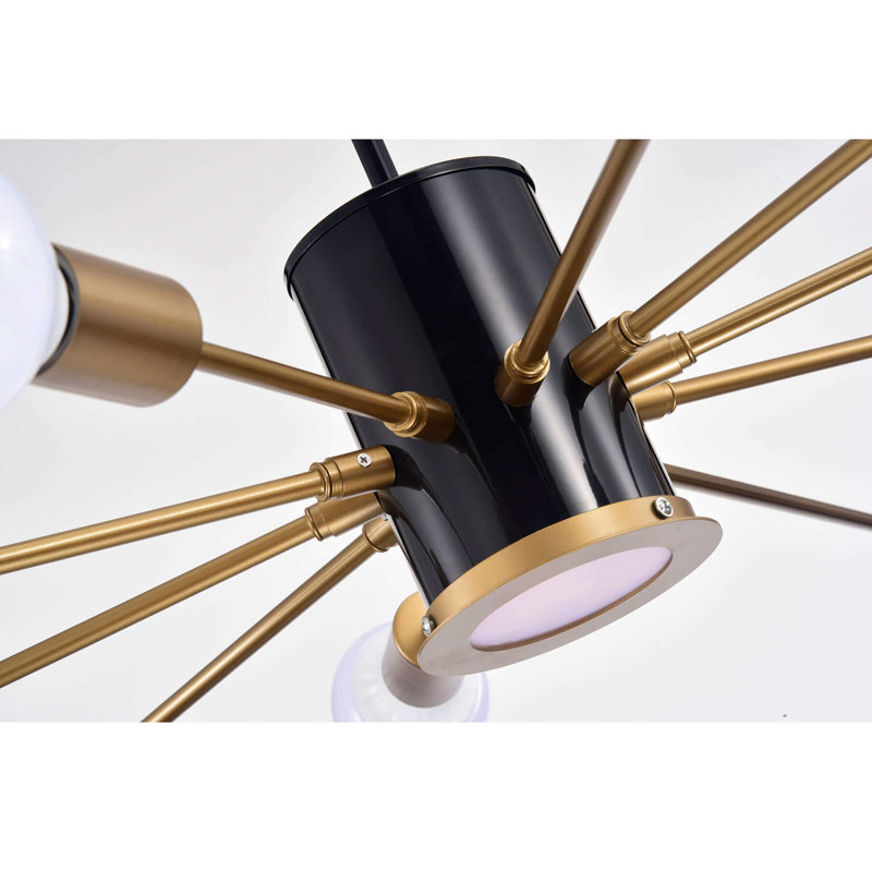 Hershberger 11 - Light Black and Gold Finish Sputnik Geometric Pendant