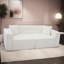 3 compresseurs en mousse complète - lin blanc, dossier rembourré, charge, pratique pour la chambre à coucher douce: revêtement en lin avec charge et rangement salon, chambre à coucher, appartement-323230534