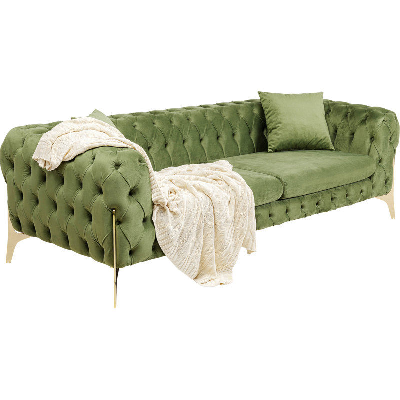Belissima 3 Seater Upholstered Sofa, Green