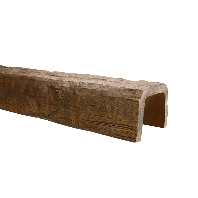 6-5/8 in x 7-1/2 in x 153 in Hand Hewn Faux Wood Beam, Medium Oak