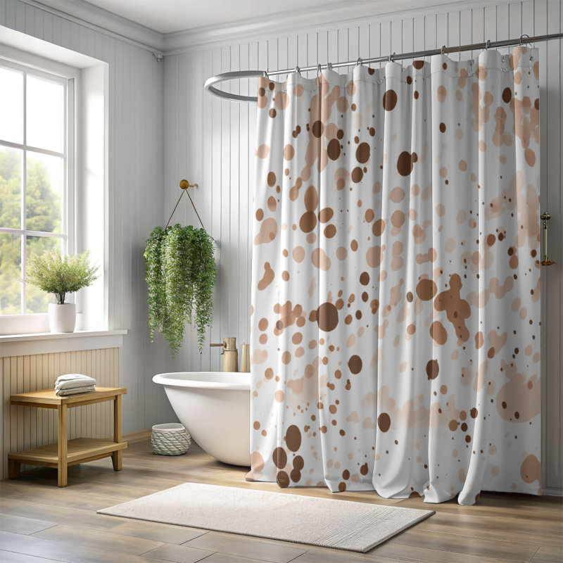 Brown Splashes - Premium Shower Curtain, 74"H x 71"W