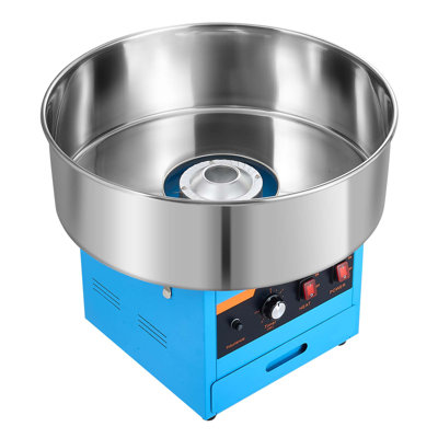 Commercial Electric Cotton Candy Machine, 1000W Candy Floss Maker in Blue, Perfect for Home Events, Carnivals, Birthdays, and Family Gatherings, Features a 20.5-inch Stainless Steel Bowl, Storage Drawer, and Sugar Scoop for Easy Operation