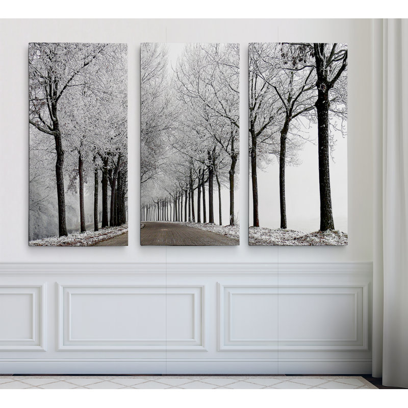 Winter Curve - Wrapped Canvas Multi-Piece Image Print, 32" H x 48" W x 1.5" D