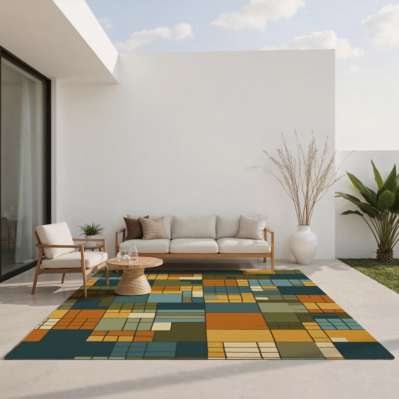 Pixel Crafted Indoor And Outdoor Area Rug, Rectangle 1'6" x 2'6"