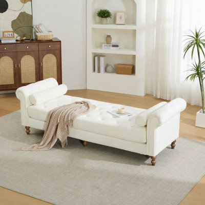 Banquette rembourrée moderne avec accoudoirs et rangement