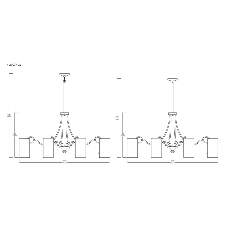 Dentrell 6 - Light Dimmable Classic / Traditional Chandelier