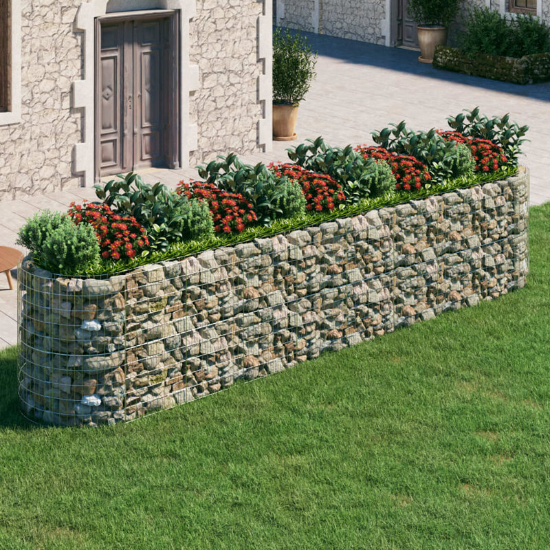 Dakota Fields Gabion Raised Bed Galvanised Iron, 500cm H  x 100cm W  x 100cm D