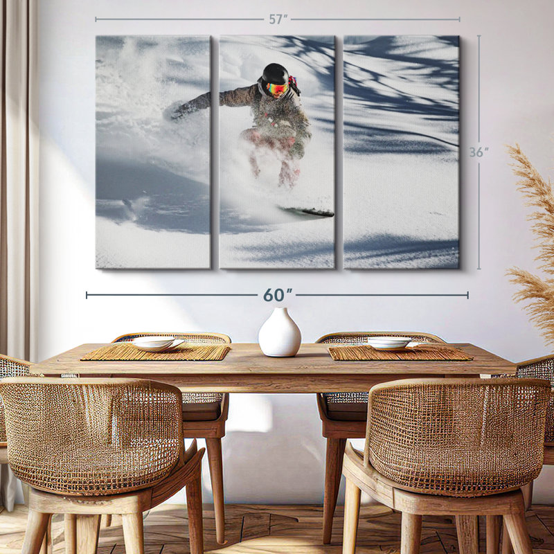 «Aosta Valley Snowboarding», 3 pièces, H 36 po x l 57 po