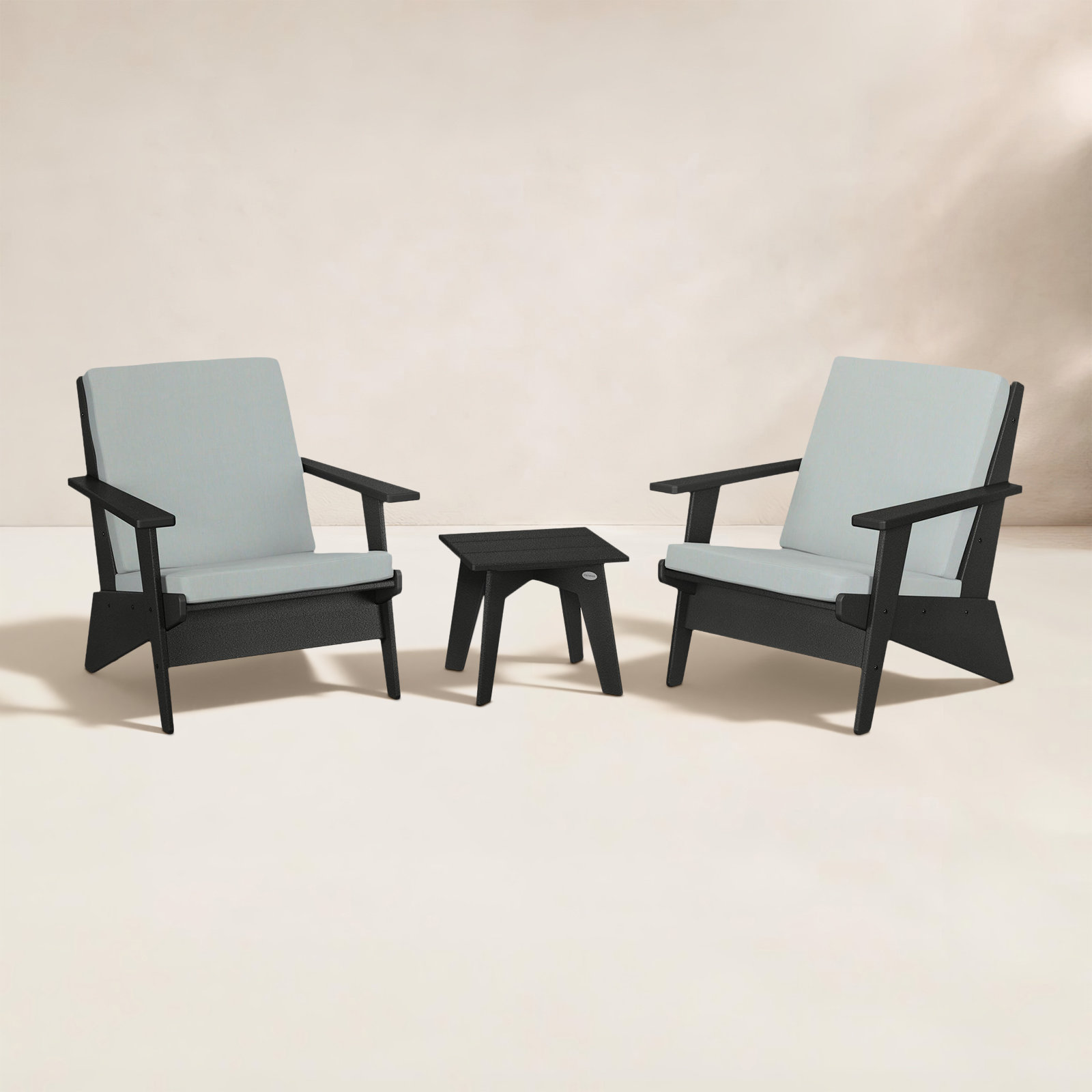 POLYWOOD® Riviera 2-Person Patio Seating Group, Spa, Black