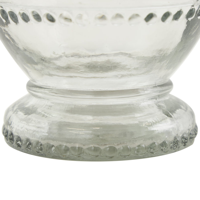 Set of decorative glass jars with glass beads