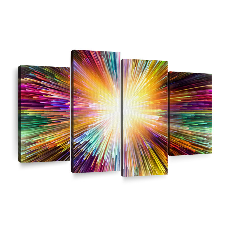 " Light Abstract " 4 - Pieces, 22" H x 36" W x 1" D
