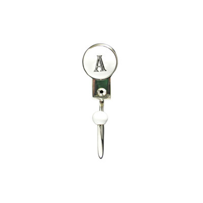 Alphabet Wall Hook Letter A Shiny Nickel