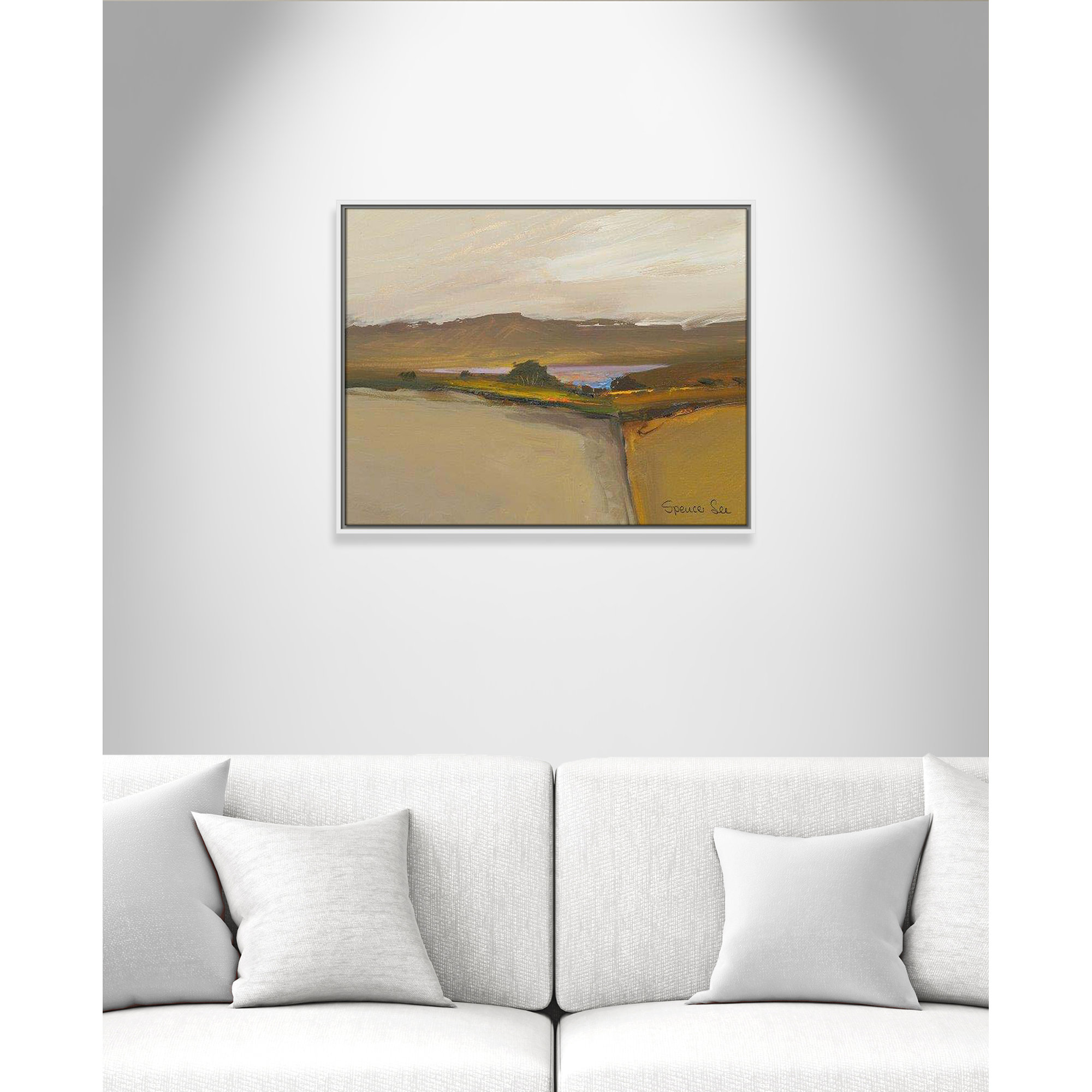 Heaven And Earth IV by Spencer Lee, White Framed, 23.5'' H x 29.5'' W x 2'' D