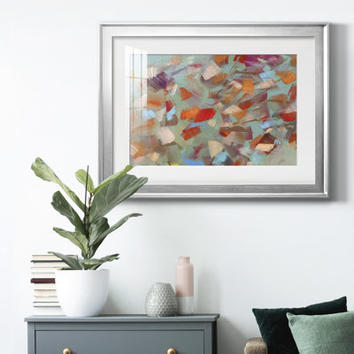 Confetti Party - Matted and Framed Under Acrylic Glass, Large Living Room Wall Art