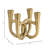 9" Gold Aluminum Taper Candle Holder with Sculptural Interlooped Design for Home Office Bedroom Decor
