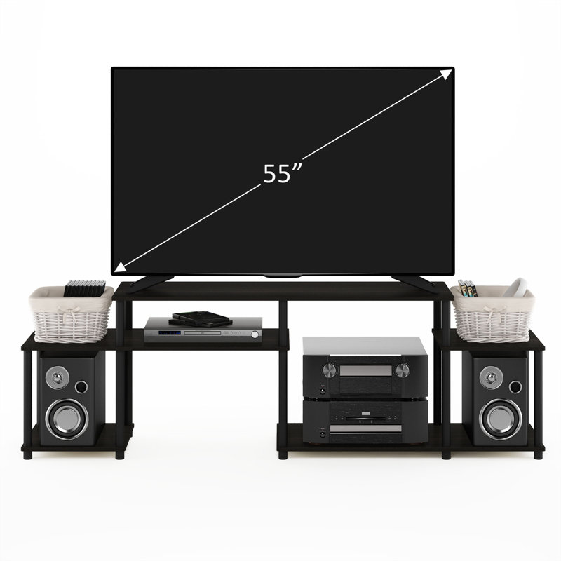 Meuble télé pour téléviseur de 55 po ou moins Yreka, Espresso / Noir