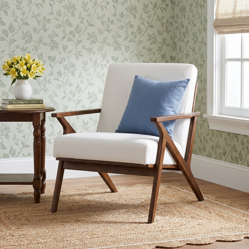 Mansford Upholstered Accent Chair, Ida White, Molasses