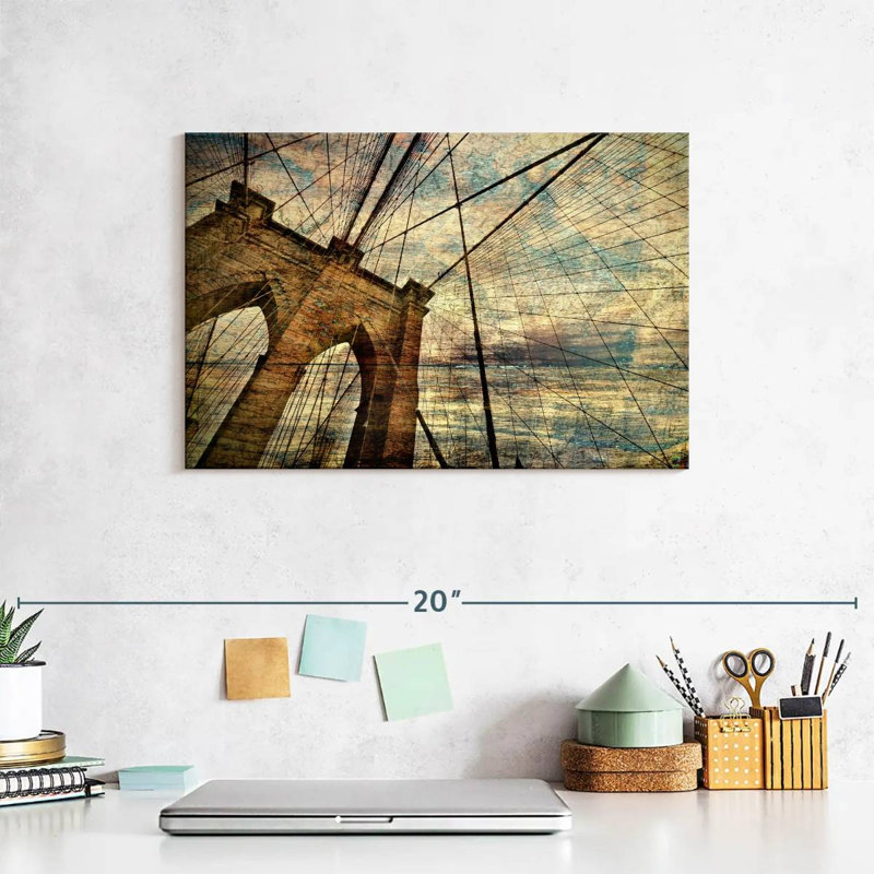 Lilie Stained Brooklyn Bridge, 8" H x 12" W